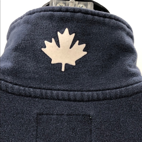 🦫 Roots Quarter-Zip Sweatshirt - Navy Blue - Size Small  🇨🇦 - Picture 6 of 14
